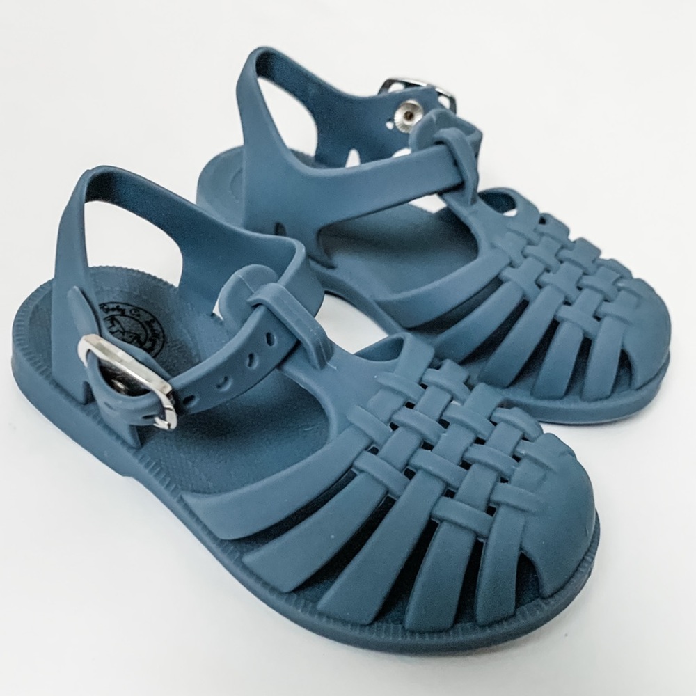 Kids Blue Jelly Fisherman Sandals